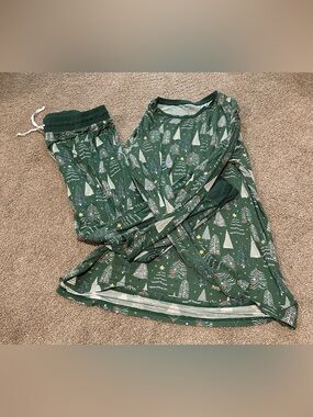 Little Sleepies Women’s XL Twinkling Trees Green Christmas Pajama Set